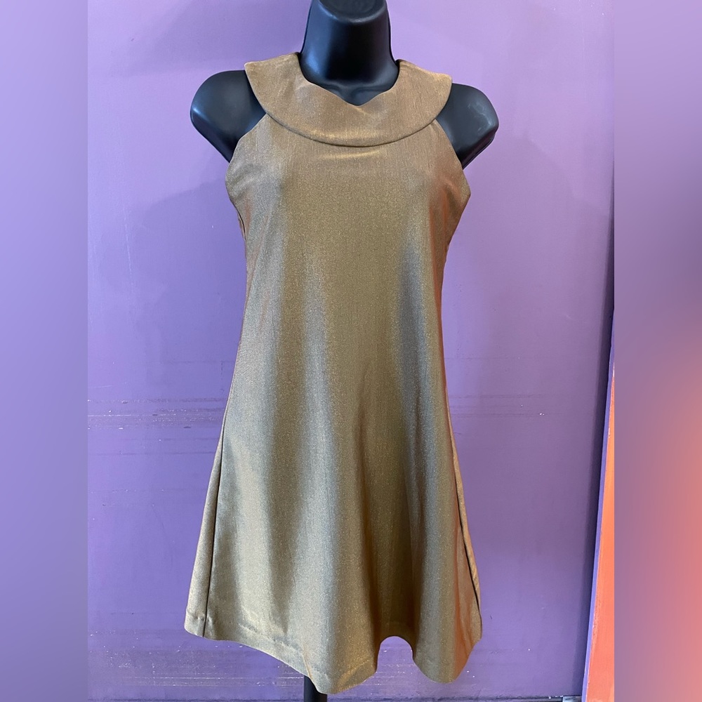 Gold mini dress